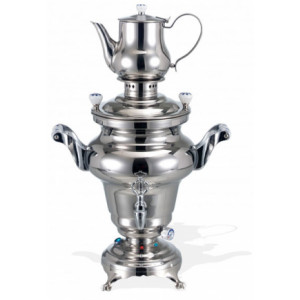 Samovar en inox poli miroir - Réservoir d'eau de 3 à 15 L