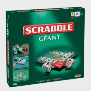 Scrabble géant pour malvoyants - Grosses lettres noires sur fond blanc