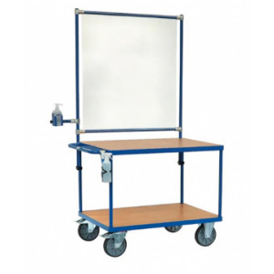 https://www.techni-contact.site/ressources/images/produits/merchandising/servante-avec-accessoires-pour-protection-contre-l-infection-75982619-1.jpg - Charge : 600 Kg - 2 plateaux en mélaminé - Dimensions utiles 1000 x 700 mm
