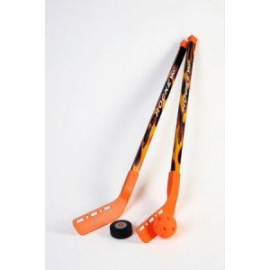 Set initiation hockey x 6 - 3 balles / 3 palets - 6 crosses de hockey - 3 balles Ø 6 cm - 3 palets Ø 6.5 cm