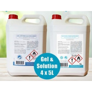 4 x 5 L de solution hydroalcoolique - Carton 4 x 5L