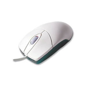 Souris optique blanche 2 boutons - Souris optique 2 boutons + 1 molette - Blanche PS/2