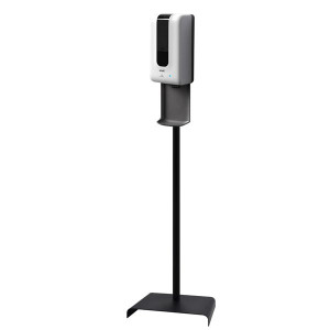 https://www.techni-contact.site/ressources/images/produits/merchandising/station-de-desinfection-appui-au-sol-53143155-1.jpg - Capacité : 1,2 L - Pour savon liquide / Gel hydroalcoolique - Fermeture de sécurité