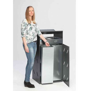 https://www.techni-contact.site/ressources/images/produits/merchandising/station-tri-selectif-4-compartiments-200-l-31337613-1.jpg - 4 compartiments - Contenance : 200 L - En tôle acier galvanisé – Argent antique ou Mica de fer