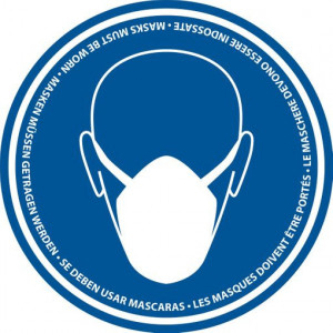 Sticker Port du Masque Obligatoire - Sticker avertissant les personnes du port du masque obligatoire