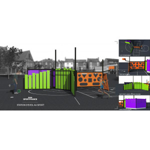 Structure d’éveil sportive - Dernière vue 3D couleur