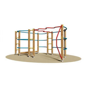 Structure multi-jeux d'escalade - Dimensions (L x P x H): 420 x 300 x 190 cm