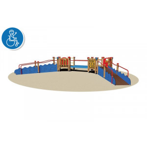 Structure multi jeux pour PMR - Dimensions (L x P x H): 880 x 770 x 145 cm