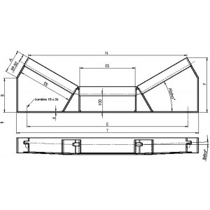 Support de rouleaux mines - Entraxe de montage E compatible avec nos e?querres type EI2