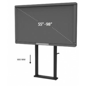 https://www.techni-contact.site/ressources/images/produits/merchandising/support-mobile-a-hauteur-fixe-ecran-de-55-a-98-17937344-1.jpg - Taille d'écran : de 55'' à 98'' - Réglage électrique en hauteur : 650 à 1000 mm