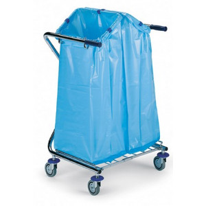 Support porte sac poubelle 4 roues - Dimensions porte sac (L x l x H) cm :  67 x 60 x 110