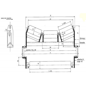 Support pour rouleau cornière en auge - Possibilite? d’encoche de 23 pour axe Ø30 me?plats 22