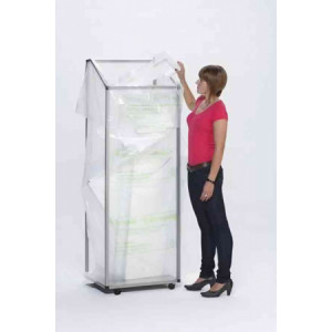 https://www.techni-contact.site/ressources/images/produits/merchandising/support-sac-poubelle-32636121-1.jpg - Volume : 240 litres ou environ 1 m³ - Tubes carrés élo.-galvanisés – Versions : Stationnaires ou Mobile