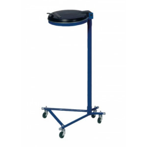 https://www.techni-contact.site/ressources/images/produits/merchandising/support-sac-poubelle-avec-couvercle-sur-roulettes-69117782-1.jpg - Capacité : 120 L - acier peint bleu - couvercle plastique noir ou acier - sur roulettes