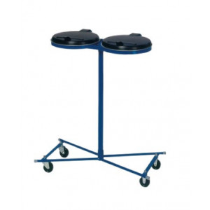 https://www.techni-contact.site/ressources/images/produits/merchandising/support-sac-poubelle-double-avec-couvercle-74457133-1.jpg - Capacité : 120 L - Acier peint bleu - Couvercle en plastique noir ou acier - Sur roulettes
