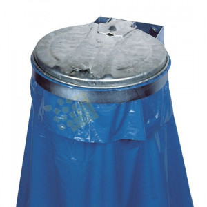 Support sac poubelle mural avec ou sans couvercle - Ouverture sac : Ø 350 mm