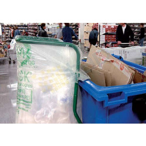 Support sac poubelle pour conteneur à déchets - Capacité de sac : 400 litres