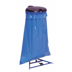 https://www.techni-contact.site/ressources/images/produits/merchandising/support-sacs-poubelle-avec-pedale-41441191-1.jpg - Capacité : 120 L - Couvercle plastique - Coloris bleu ou galvanisé
