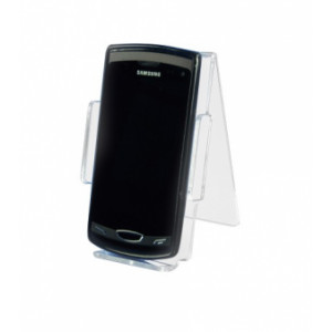 Support smartphone plexi - Plexiglas épaisseur 3mm - Hauteur : 14 cm - Largeur : 6,5 cm - Lot de 5 pièces