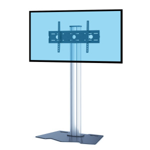 Support TV colonne pour écran 37 à 70 pouces - 3 modèles proposés : à base plate, à base fixe, à roulettes