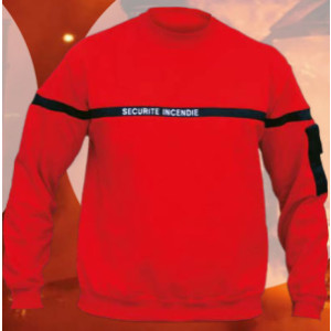 Sweat-shirt col rond sécurité incendie - Tailles : de S à XXXL