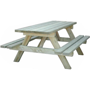 Table banc en bois - Longueur : 1m30.