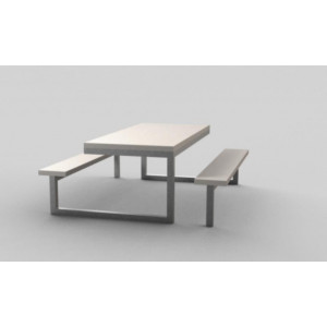Table banc pique-nique en béton - Longueur : 2000 mm – Assise : 750 mm – A poser ou à ancrer avec tiges métalliques