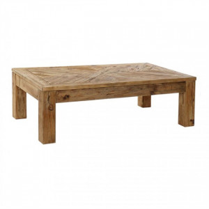 Table basse carrée en bois - Table basse carrée fabriquée en bois de pin recyclé.