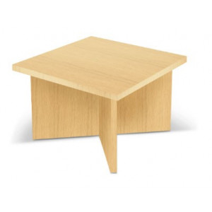 Table basse carrée en bois - Table basse d'accueil piétement en croix