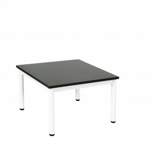 Table basse monobloc pieds ronds - Hauteur : 40 cm - Plateau en mélaminé - Piètement métallique