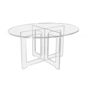 Table basse ovale plexi 97 L x 79 l cm - Altuglas cristal épaisseur 1.5 cm - plateau : 97 x 79 cm - Hauteur : 49 cm