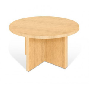 Table basse ronde en bois - Table basse d'accueil piétement en croix