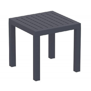 Table basse terrasse - Dim.(L x l x H) : 45 x 45 x 45 cm – Plastique – Gris foncé ou blanc
