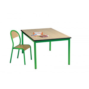 Table cantine fixe - Tailles de 1 à 6 - 3 formats - Mélaminé ou stratifié avec cham PVC