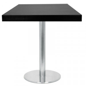 Table carré en bois melaminé couleur noir - Plateau en 60x60cm
