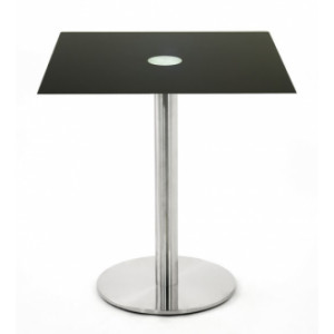 Table carrée café restaurant - Table en verre noir 50x50 cm