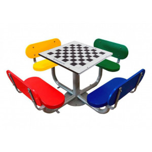 https://www.techni-contact.site/ressources/images/produits/merchandising/table-d-echec-d-exterieur-avec-4-bancs-avc-dossier-13752317-1.jpg - Dimensions totales : 1470 x 1470 x 735 mm