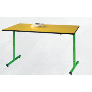 Table de cantine réglable - Taille réglable de 1 à 3 - 3 formats - Mélaminé ou stratifié avec chant PVC