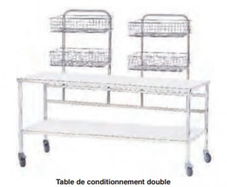 Table de conditionnement inox - Table avec 1 ou 2 plateaux