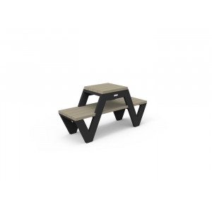 Table de pause duo en plastique recyclé - Dimensions : 1535 x 495 mm