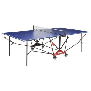 Table de ping pong à châssis central roulant - Plateau 22 mm sandwich Alu amélioré / Bleu