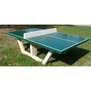 Table de ping pong en béton - Filet en béton blanc   -  Pieds en gravillons lavés
