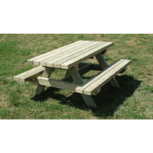 Table de pique nique en bois pour enfants - Longueur : 1200 mm - Pin traité - A sceller ou à poser