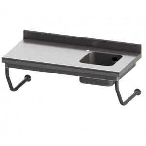 Table de préparation inox - Matière : inox AISI 304L - Bac de 400 x 400 x 250 mm- Longueur : de 1200 à 1600 mm- Cuve à gauche ou droite