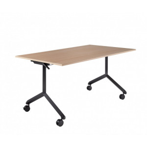 Table de réunion rabattable mobile - Hauteur : 76 cm - Mélaminé ou stratifié - Pieds en acier