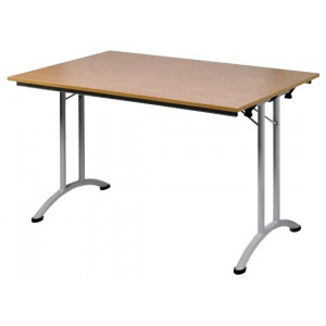 Table de réunion mélaminé pliante - Hauteur : 75 cm - Plateau en mélaminé - Piètement tube