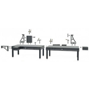 Table de soudure avec alésages 28 mm - Dimensions : de 1,0 x 0,5 m à 4,0 à 2,0 m