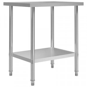 Table de travail de cuisine Inox - Dimensions (L x l x H) : 80 x 60 x 85 cm – En Acier inoxydable 304