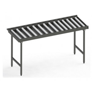 Table droite à rouleaux - Matière :  inox 304L- Pieds ronds ou carrés - Largeur intérieure 540 mm - Longueur : de 1050 à 2650 mm