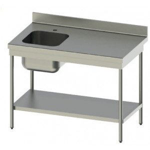 Table du chef en inox 304 d'une profondeur de 600 mm  - Matière : Inox 304 - Pieds carrés ou ronds